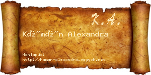 Kámán Alexandra névjegykártya