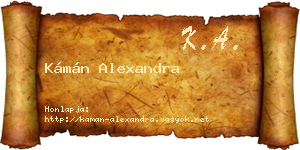 Kámán Alexandra névjegykártya
